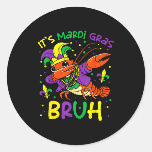 Pegatina Redonda Su Mardi Gras Hermano Cangrejos de Río Dab Bufón C