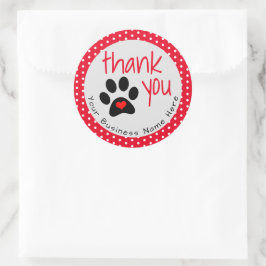 Pegatina Redonda Su Mascota Business Paw Print Gracias Pegatinas