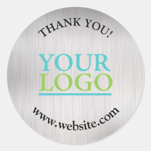 Pegatina Redonda Su nombre de logotipo y su sitio web se pincharon