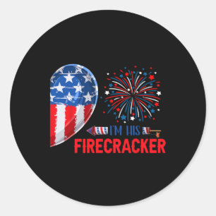 Pegatina Redonda Su Patrulla de Disfraces de Parejas Funny 4 de Jul