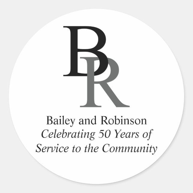 Pegatina Redonda Su promoción profesional con logotipo (Anverso)