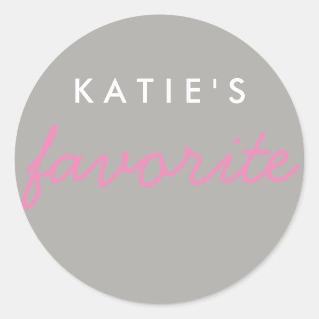 Pegatina Redonda "Su" refrigerio favorito (Anverso)