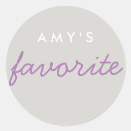 Pegatina Redonda "Su" refrigerio favorito