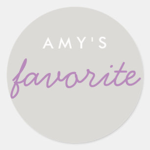 Pegatina Redonda "Su" refrigerio favorito