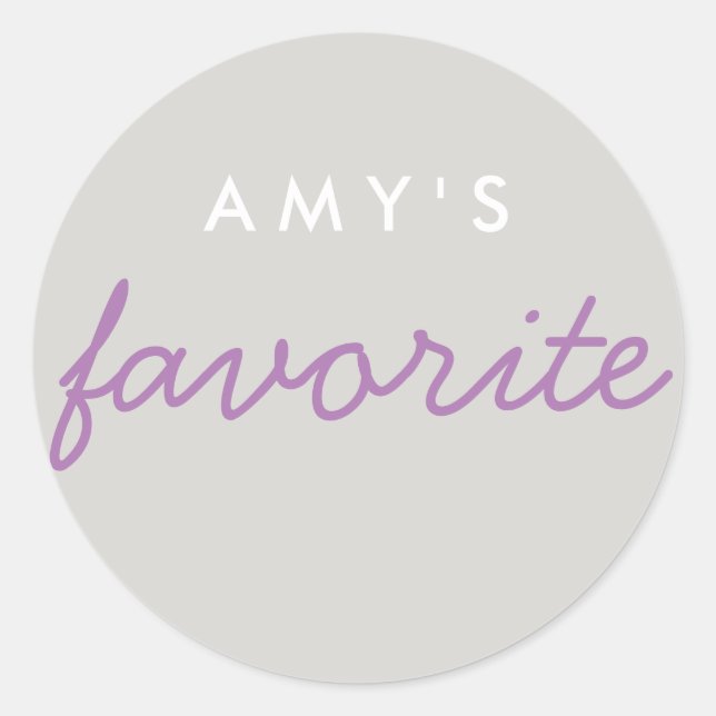 Pegatina Redonda "Su" refrigerio favorito (Anverso)