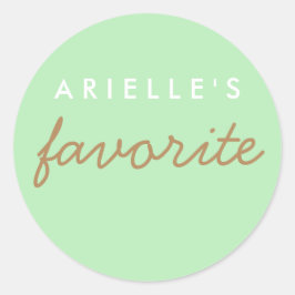 Pegatina Redonda "Su" refrigerio favorito