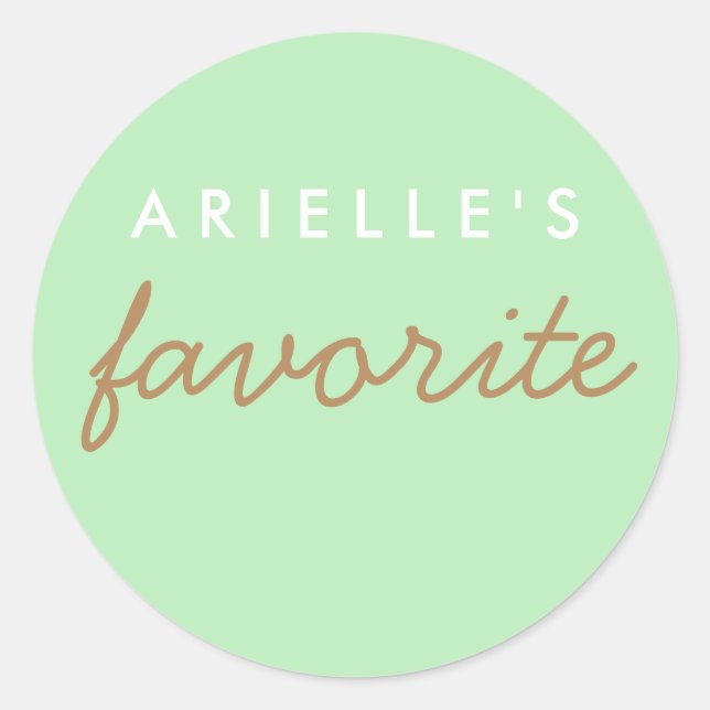 Pegatina Redonda "Su" refrigerio favorito (Anverso)