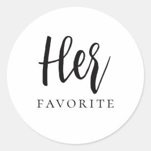 Pegatina Redonda Su regalo de favor caligráfico moderno favorito