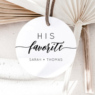 Pegatina Redonda Su regalo de favor caligráfico moderno favorito