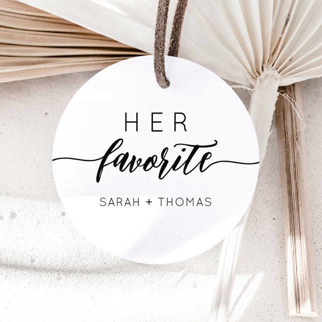 Pegatina Redonda Su regalo de favor caligráfico moderno favorito (Subido por el creador)