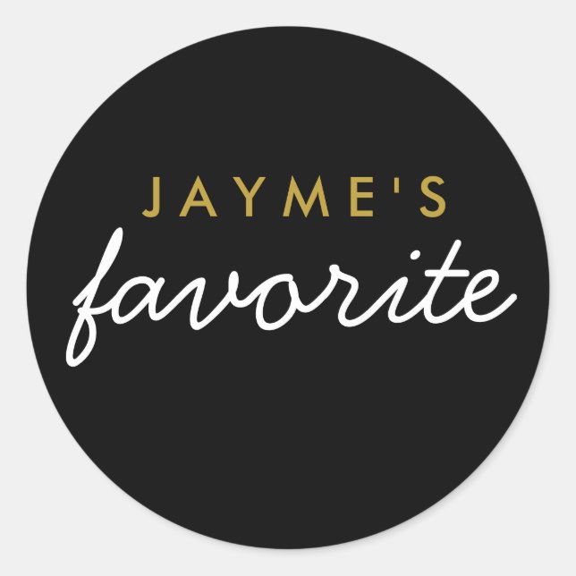 Pegatina Redonda "Su" Snack Favorito (Anverso)