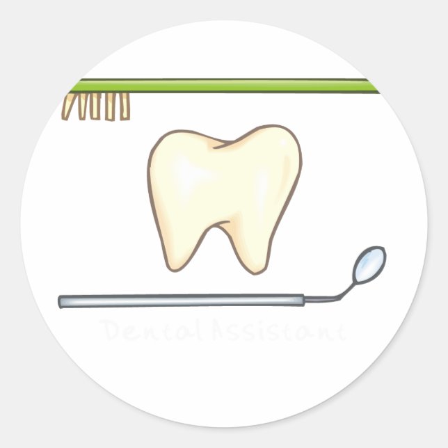 Pegatina Redonda Suave cepillo de espejos dental (Anverso)