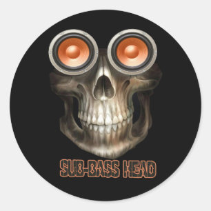 Pegatina Redonda subbass head Dubstep