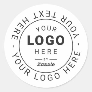 Pegatina Redonda Sube el logotipo y la redacción de tu empresa