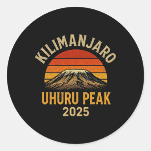Pegatina Redonda Subida al pico Uhuru Kilimanjaro Tanzania 2025 Sou