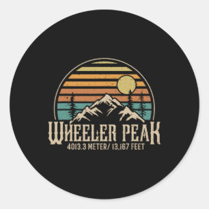 Pegatina Redonda Subiendo Nuevo México Senderismo Montaña Wheeler P