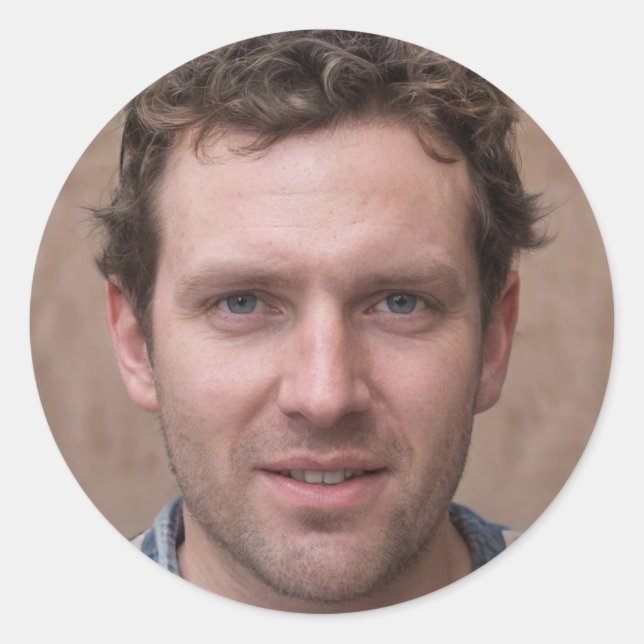 Pegatina Redonda Subir encima (Anverso)