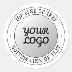 Pegatina Redonda Subir logotipo y texto personalizado   Ombre gris
