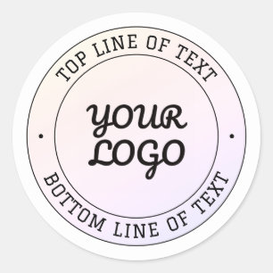 Pegatina Redonda Subir logotipo y texto personalizado Rosa meloco
