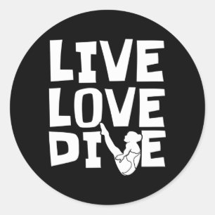 Pegatina Redonda Submarinismo Platform Diver Love Springboard