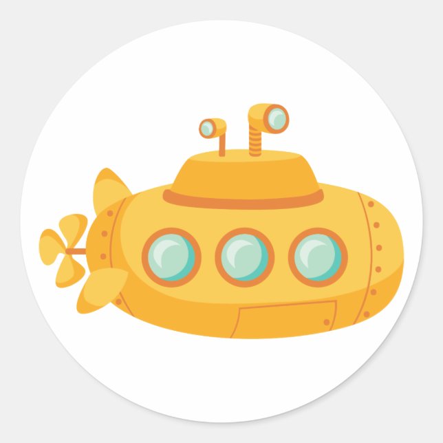 Pegatina Redonda Submarino (Anverso)