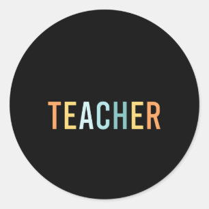 Pegatina Redonda Subprofesor sustituto Enseñanza