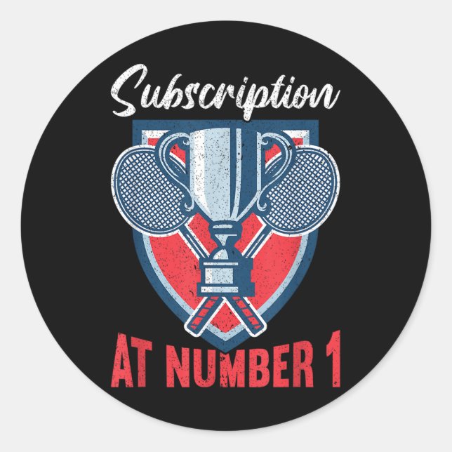 Pegatina Redonda Subscription At Number 1 Funny Badminton  (Anverso)