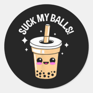 Pegatina Redonda Suck My Balls Boba