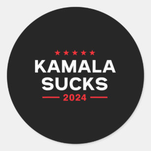 Pegatina Redonda Sucks 2024 Anti Kamala Harris