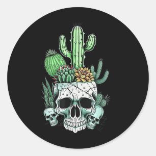 Pegatina Redonda Suculentas Camisetas De Cactus Para Mujeres Hombre