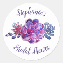 Sucultores morados modernos Foliage Bridal Shower