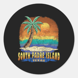 Pegatina Redonda Sud Padre Island Texas Vintage Molestias Souven