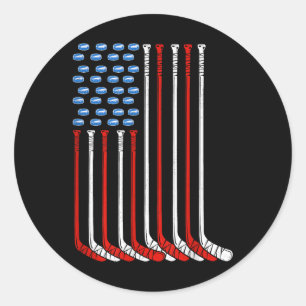 Pegatina Redonda Sudadera con capucha de hockey sobre césped de Usa