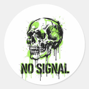 Pegatina Redonda Sudadera con gráfico de calavera de grafiti callej