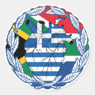 Pegatina Redonda Sudáfrica Sudáfrica