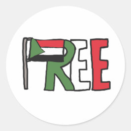 Pegatina Redonda Sudán Libre