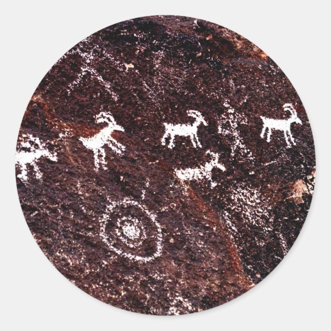 PEGATINA REDONDA SUDOESTE DEL AMERICANO DEL DESIERTO DE NEVADA DE (Anverso)