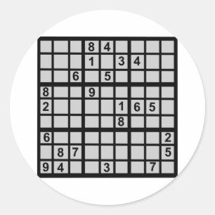 Pegatina Redonda Sudoku - Brainteaser