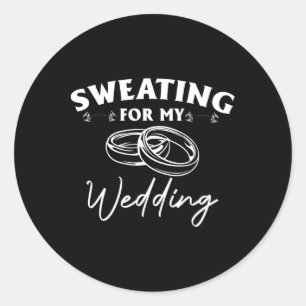 Pegatina Redonda Sudoración Para Mi Boda Bride Entrenamiento Gym