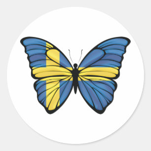 Pegatina Redonda Sueca Hypolimnas Butterfly