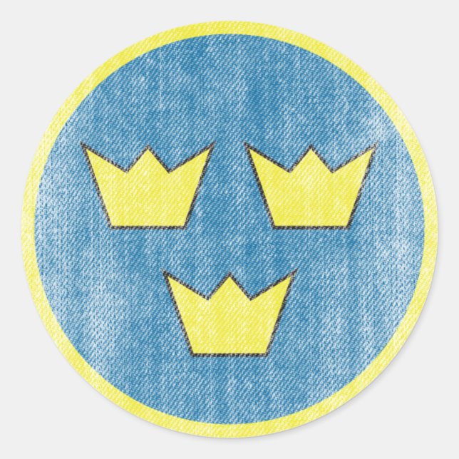 PEGATINA REDONDA SUECIA (Anverso)