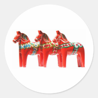 Pegatina Redonda Suecia Dala Horse