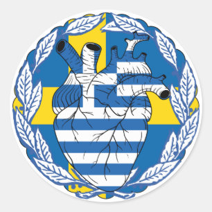 Pegatina Redonda Suecia Independencia griega Grecia