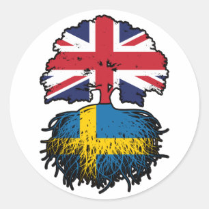 Pegatina Redonda Suecia Reino Unido Reino Unido Reino Unido Reino U