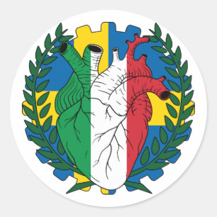 Pegatina Redonda Suecia San José Día Italiano Italia