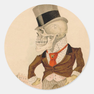 Pegatina Redonda Suelo esquelético