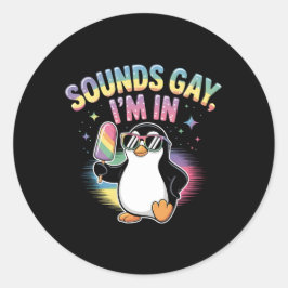 Pegatina Redonda Suena gay estoy en el diseño del mes del orgullo -