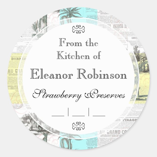 Pegatina Redonda Sueño colonial de Cockatoos (Anverso)