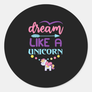 Pegatina Redonda Sueño Como Un Unicornio 2