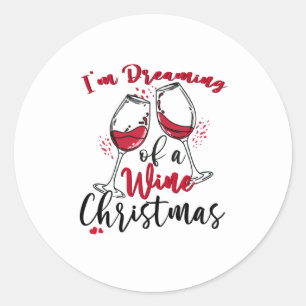 Pegatina Redonda Sueño Con Navidades de vino